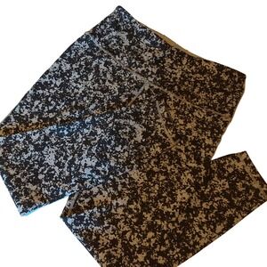 Hurley Womens Leggings Large Reversible Black Gray Heather Yoga Pants Jogger NWT